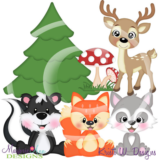 Woodland Animals SVG Cutting Files/Paper Piecing + Clipart - Click Image to Close